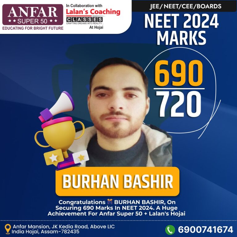 NEET 2024 Results - Burhan Bashir ( Lalans Coaching Classes)